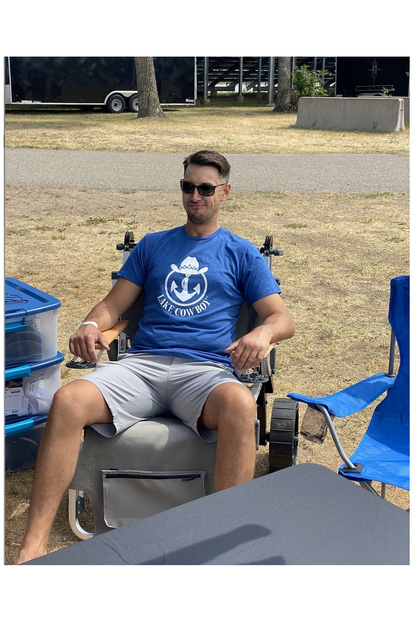 Photo of Man wearing a Lake Cowboy Big Logo T-Shirt at Lakes Jam