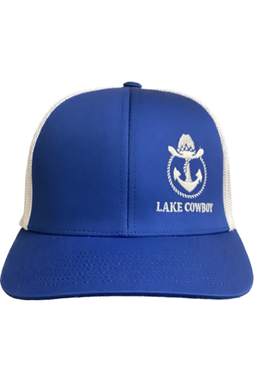 Lake Cowboy Baseball Hat (Blue & White)
