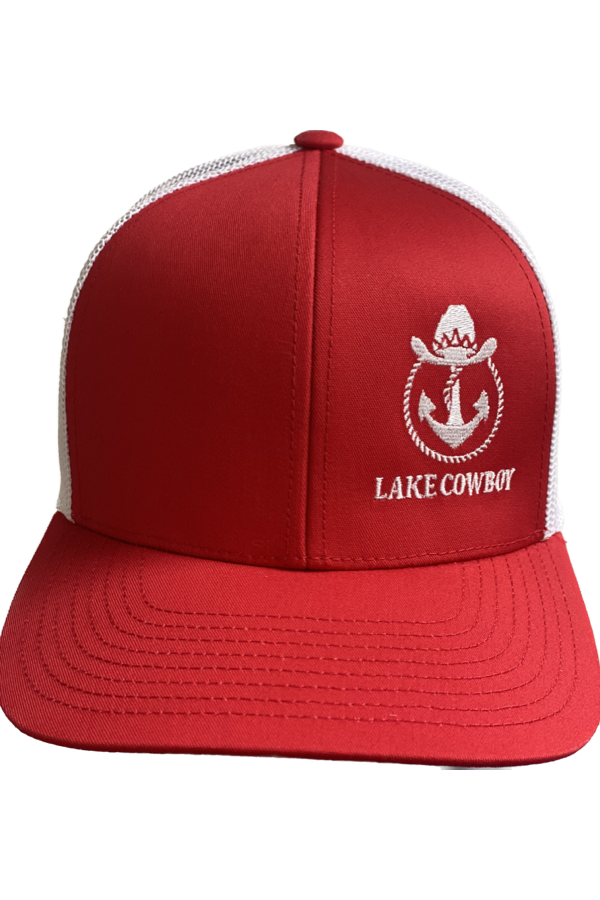 Lake Cowboy Baseball Hat (Red & White)
