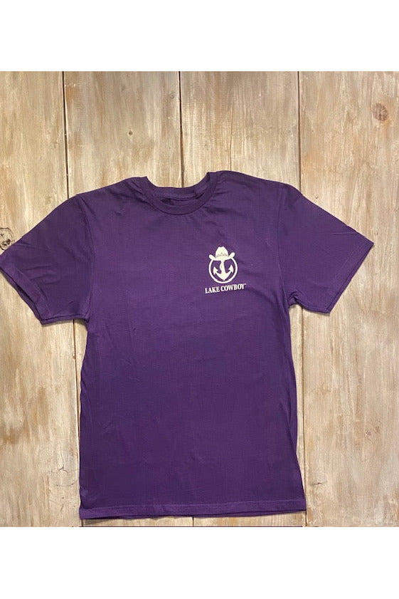Lake Cowboy Small Logo T-Shirt (Purple)