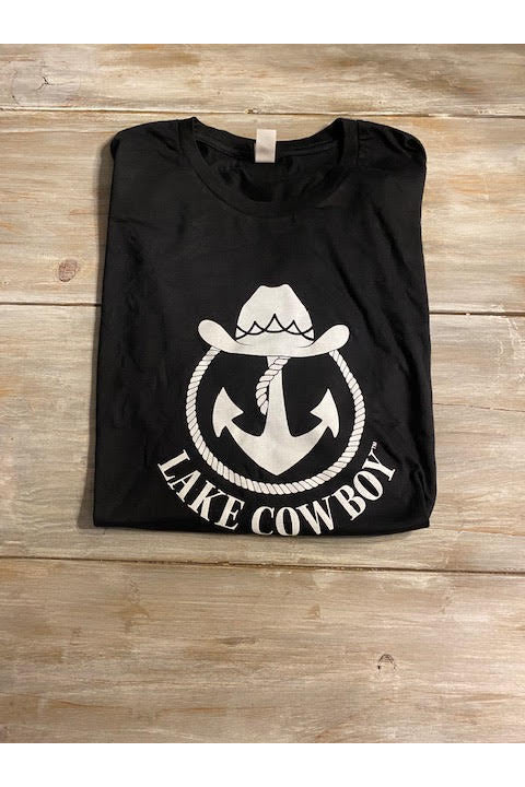 Lake Cowboy Big Logo T-Shirt (Black Folded)