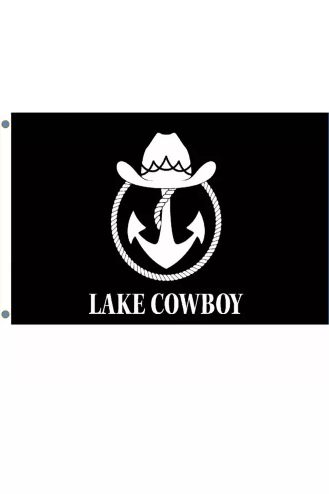 Lake Cowboy Boat Flag (Black)