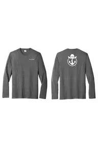 Lake Cowboy Long Sleeve T-Shirt (Gray) with Lake Cowboy Logo on back