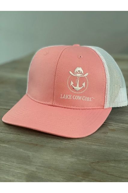 Lake Cowgirl Women's Baseball Hat (Light Pink & White)