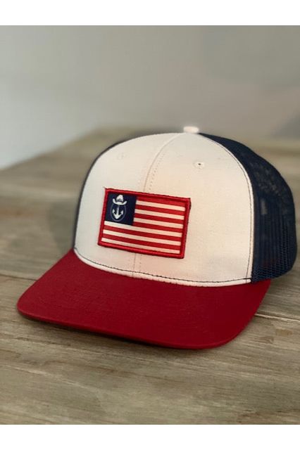 Lake Cowboy Patriot Baseball Hat (Red White & Blue)