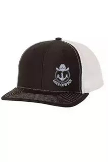Lake Cowboy Baseball Hat (Black & White) on white background